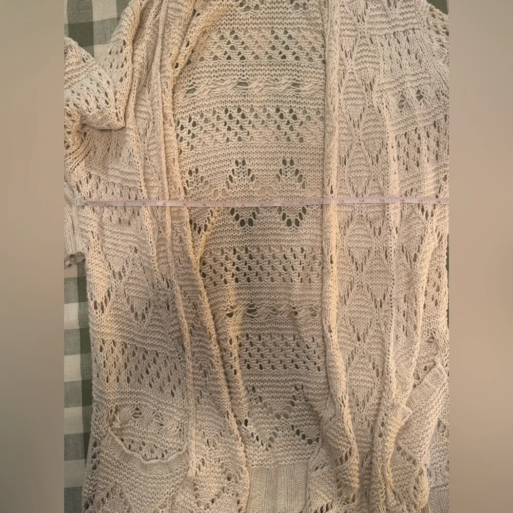 Lucky Brand Beige Open-Knit Cardigan - Picture 7 of 10